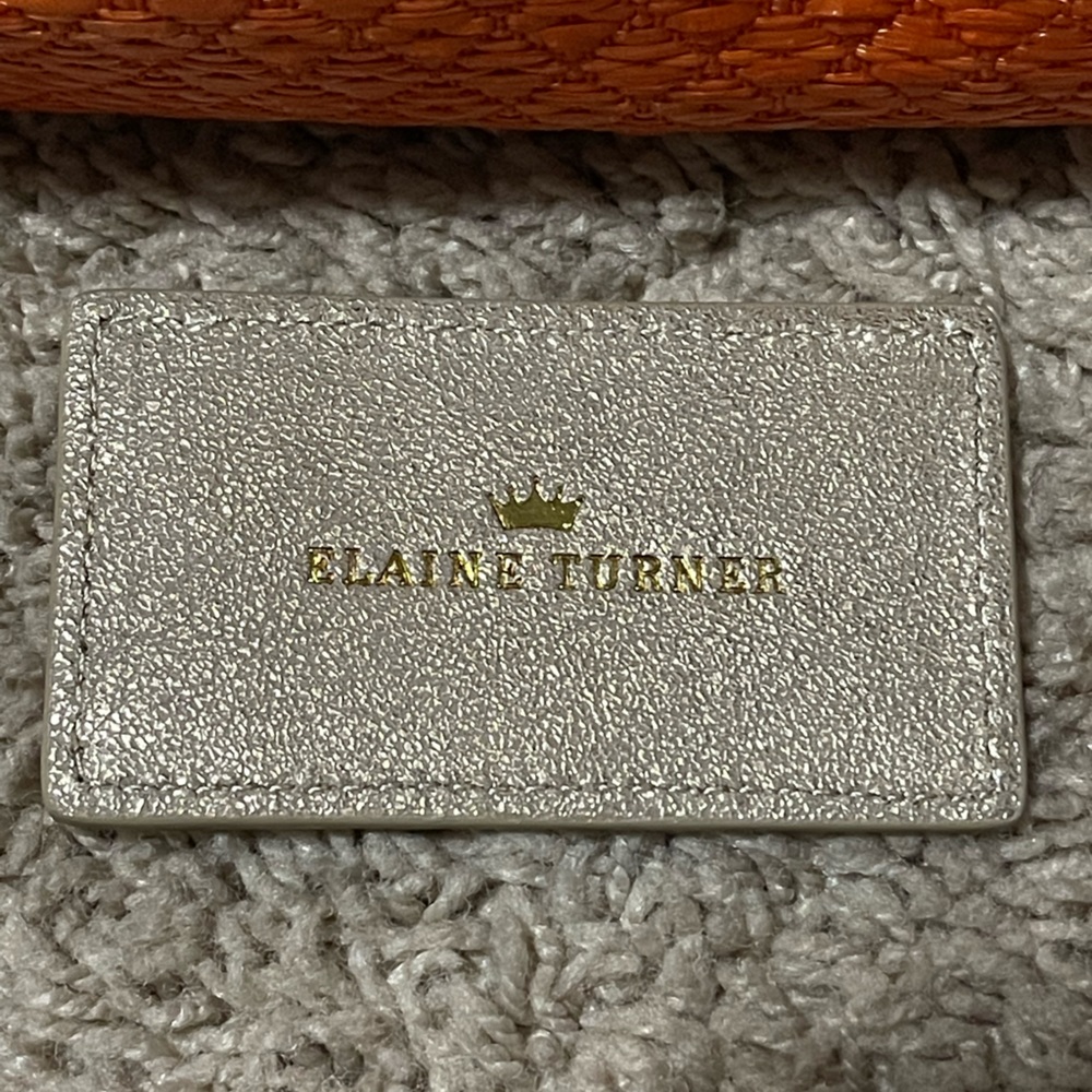Elaine Turner Beach Grass Bamboo Handles Handbag with Matching Mirror - Picture 4 of 10